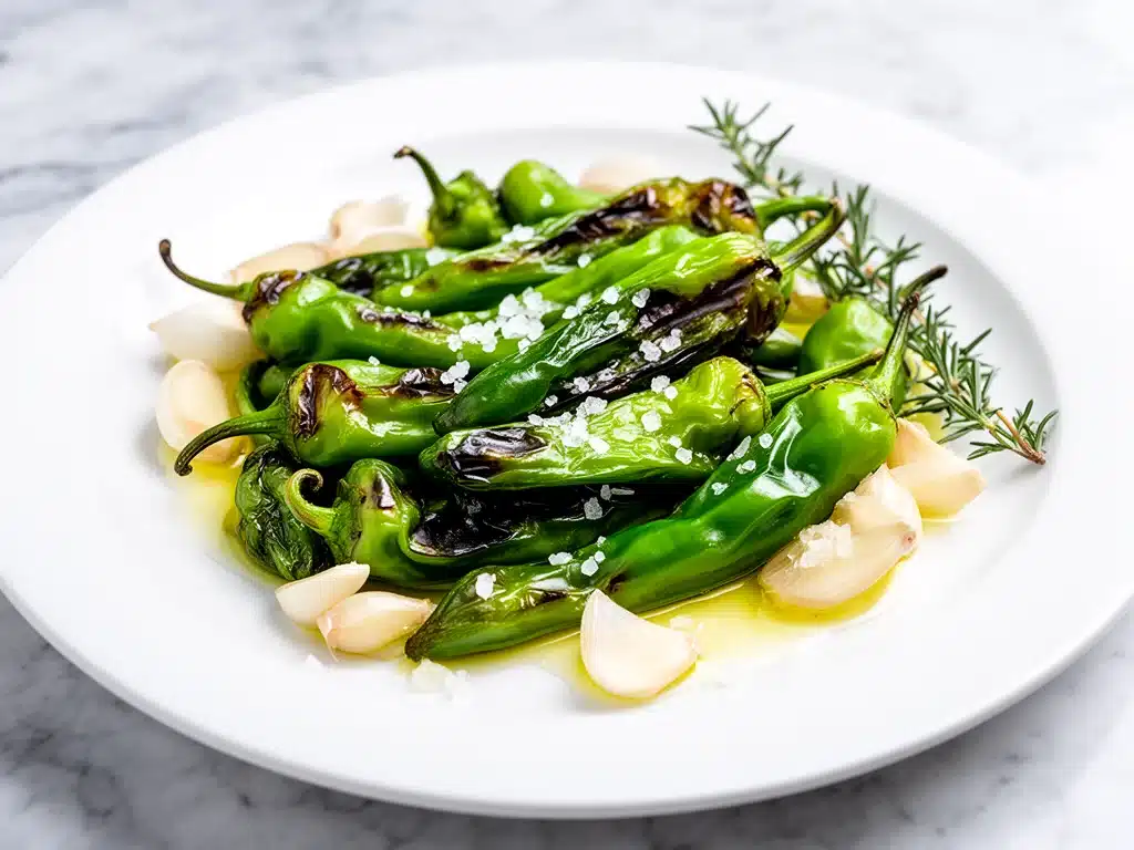 blistered shishito peppers - featured image