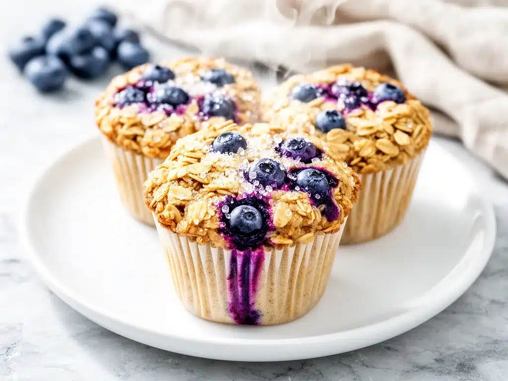 blueberry baked oatmeal cups - featured image