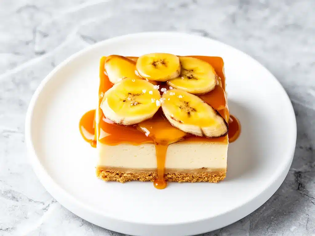 Caramel Banana Cream Cheesecake Bars: Easy 4-Ingredient Dessert 4 caramel banana cream cheesecake bars preparation steps