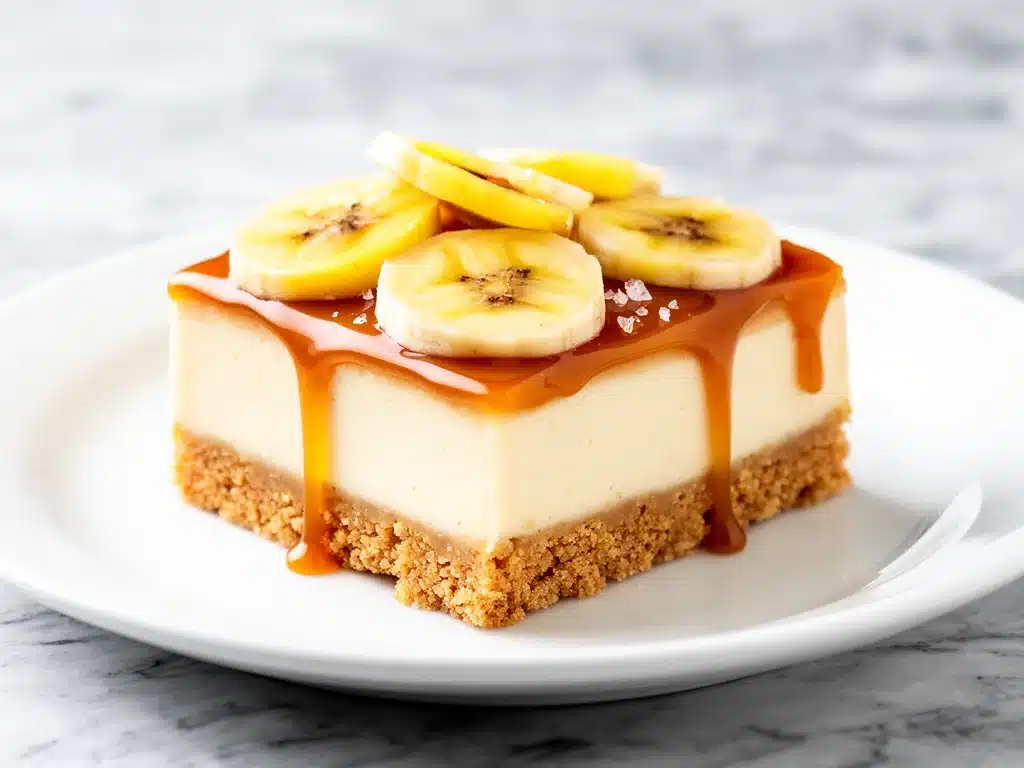 Home 4 caramel banana cream cheesecake bars - featured image