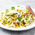 Charred Corn Zucchini Elote Pasta Salad - featured image