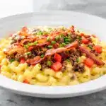 Cheesy Bacon Cheeseburger Pasta Skillet - featured image