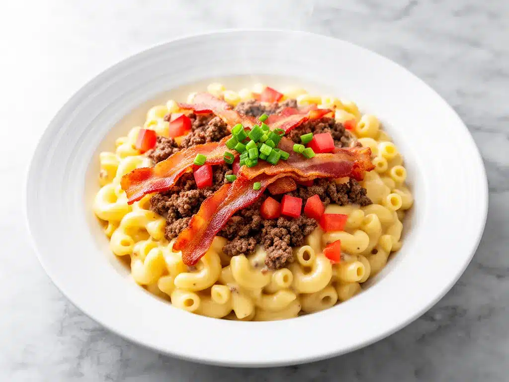 Cheesy Bacon Cheeseburger Pasta Skillet: 10 Easy Dinner Ideas 4 Cheesy Bacon Cheeseburger Pasta Skillet preparation steps