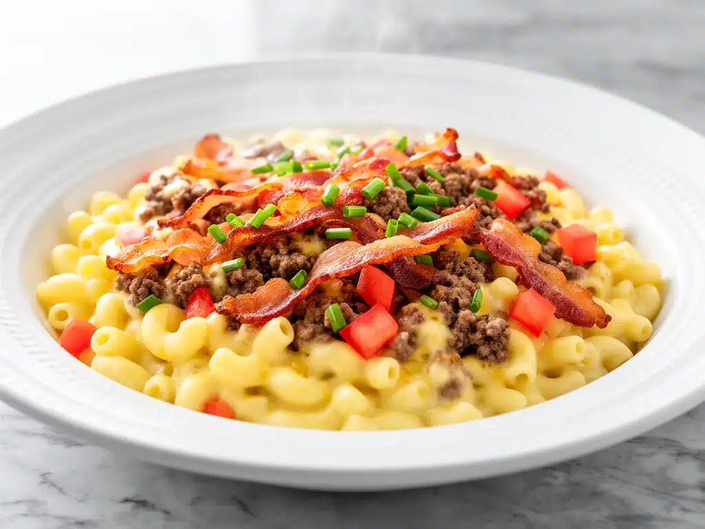 Cheesy Bacon Cheeseburger Pasta Skillet - featured image