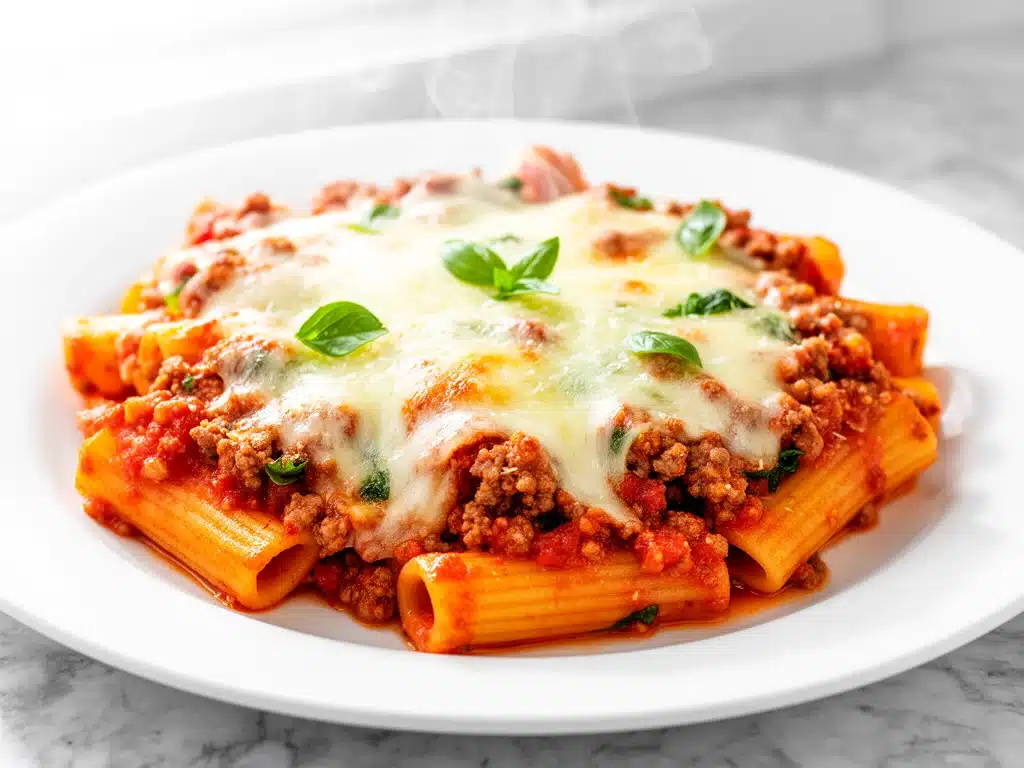 Home 2 cheesy baked rigatoni - featured image