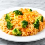 Cheesy Broccoli Cheddar Rice Bake - featured image