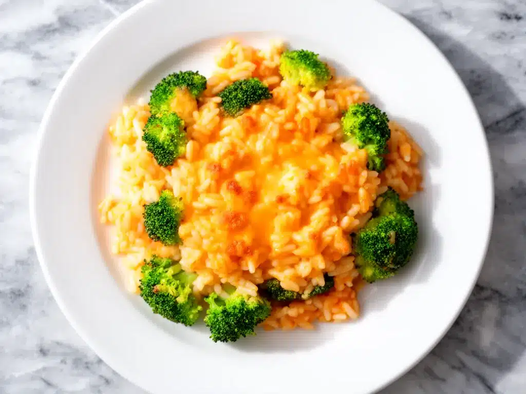 Cheesy Broccoli Cheddar Rice Bake: Easy Family Dinner 4 Cheesy Broccoli Cheddar Rice Bake preparation steps