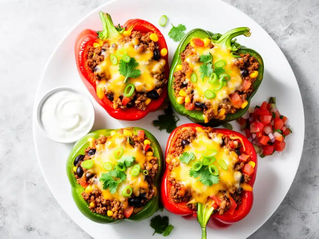 Cheesy Enchilada Stuffed Bell Peppers: Easy 30-Min Dinner 4 cheesy enchilada stuffed bell peppers preparation steps