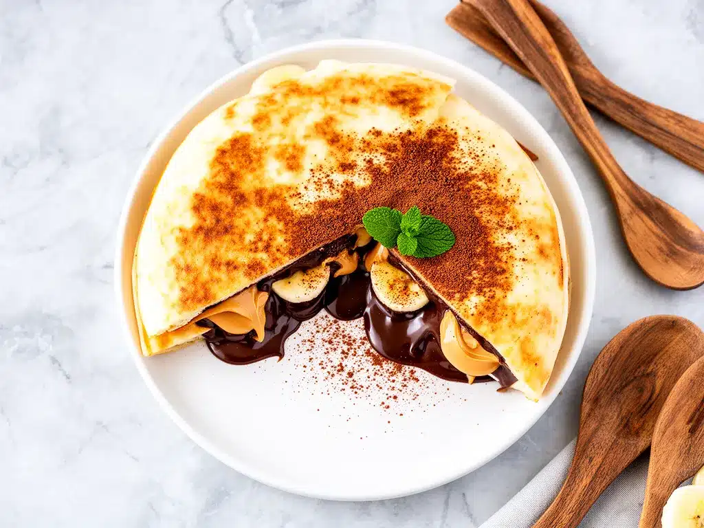 Chocolate Peanut Butter Banana Quesadillas: 5-Minute After School Snack 4 Chocolate Peanut Butter Banana Quesadillas preparation steps