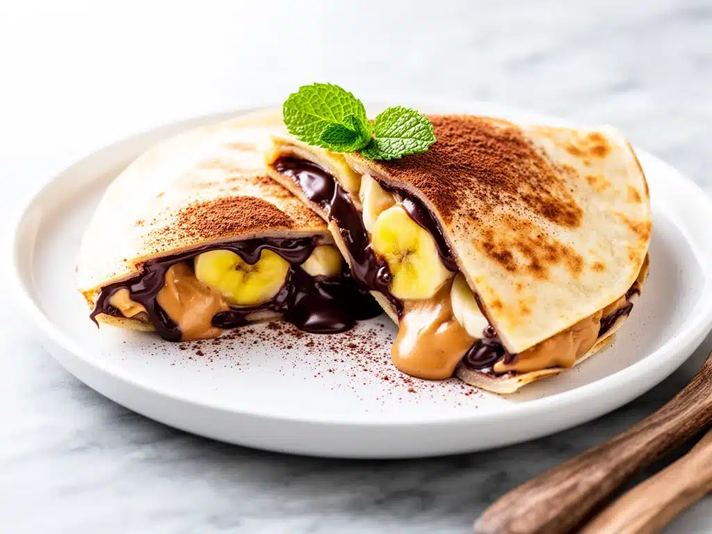 Home 3 Chocolate Peanut Butter Banana Quesadillas - featured image