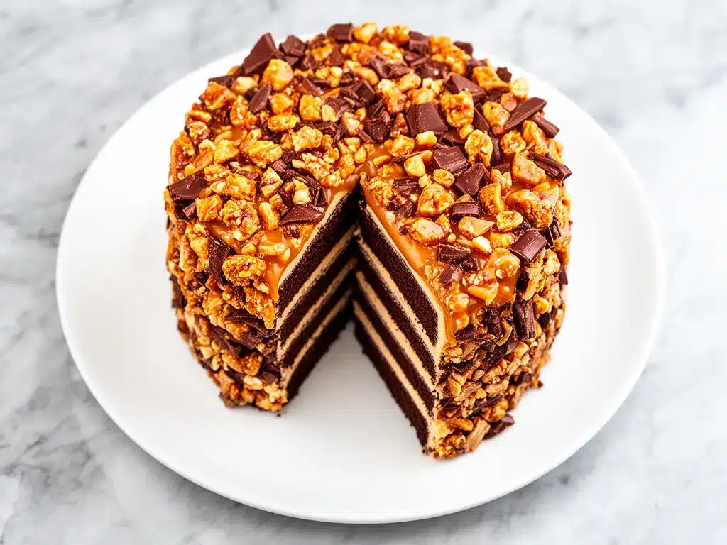 Chocolate Toffee Crunch Layer Cake: The Best Easy Dessert 4 chocolate toffee crunch layer cake preparation steps