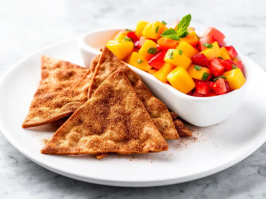 cinnamon sugar tortilla chips - featured image