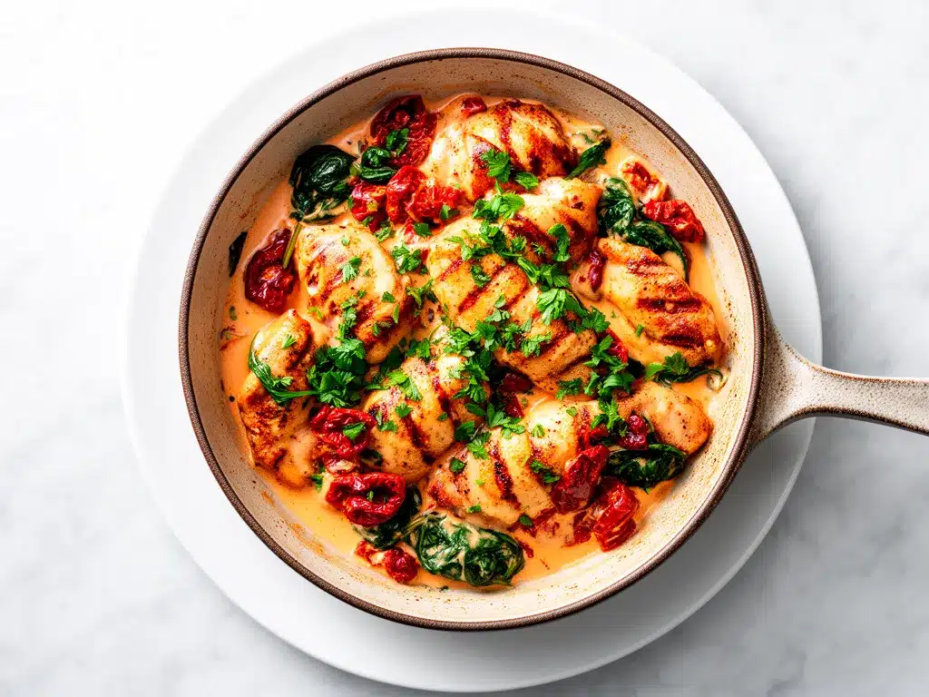 Creamy Sun-Dried Tomato Spinach Chicken Skillet: Easy Weeknight Dinner 4 creamy sun-dried tomato spinach chicken skillet preparation steps