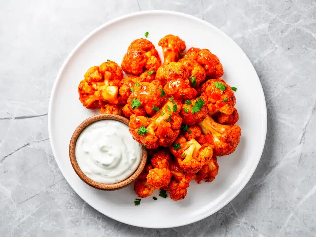 Crispy Buffalo Cauliflower Wings: Easy Air Fryer Recipe 4 crispy buffalo cauliflower wings preparation steps