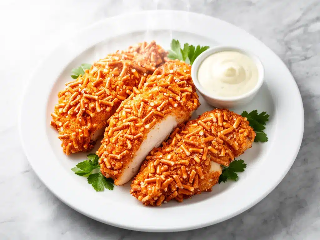 Crispy Pretzel Crusted Baked Chicken Tenders: Easy Kid-Friendly Recipe 4 Crispy Pretzel Crusted Baked Chicken Tenders preparation steps