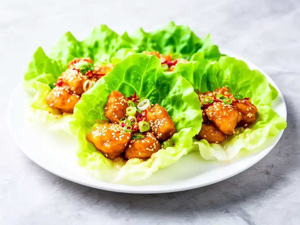 Home 3 crispy sesame chicken lettuce wraps - featured image