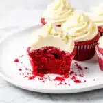 frosted red velvet cupcakes - featured image