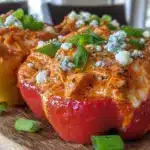 game day buffalo chicken stuffed peppers - featured image