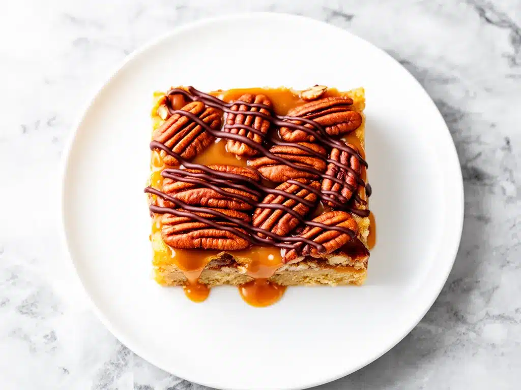 Gooey Caramel Pecan Turtle Bars: 5-Ingredient Holiday Party Dessert 4 Gooey Caramel Pecan Turtle Bars preparation steps