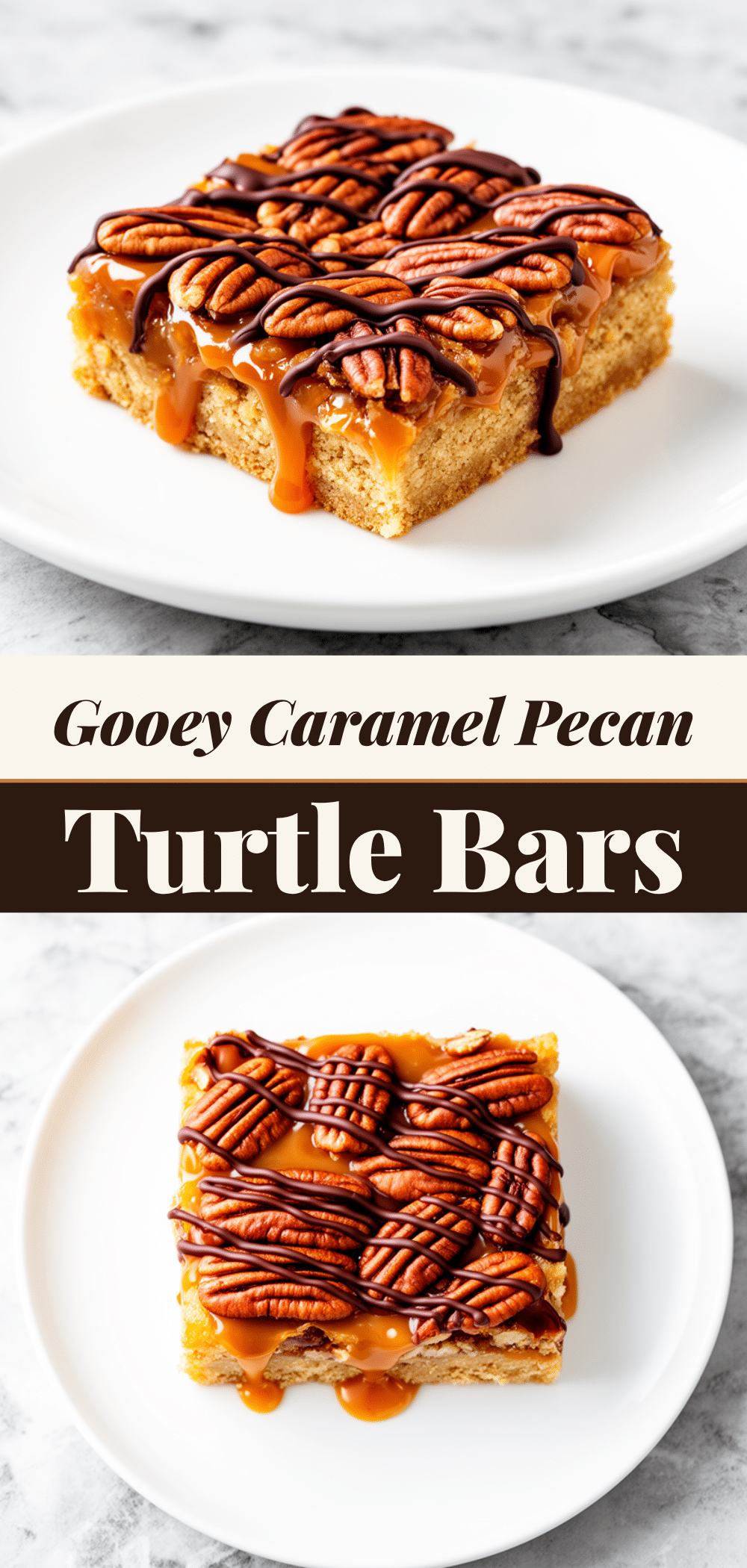 Gooey Caramel Pecan Turtle Bars: 5-Ingredient Holiday Party Dessert 5 Gooey Caramel Pecan Turtle Bars recipe