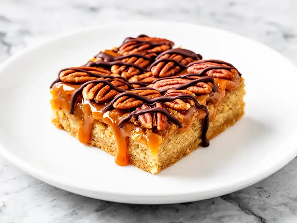 Home 1 Gooey Caramel Pecan Turtle Bars - featured image