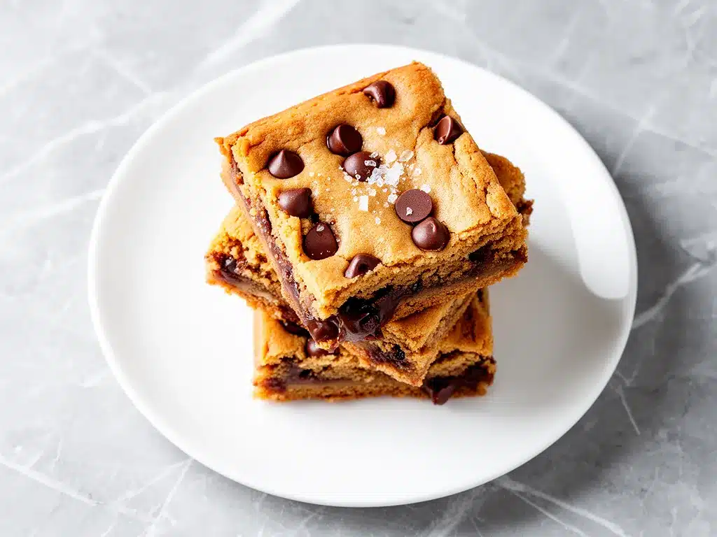 Gooey Peanut Butter Blondies with Chocolate Chips: 15-Minute Easy Dessert 4 gooey peanut butter blondies with chocolate chips preparation steps