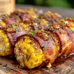 grilled bacon wrapped corn - featured image
