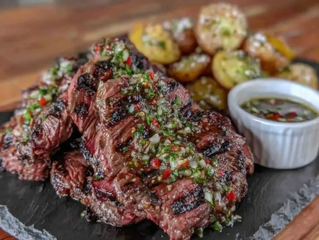 Home 2 grilled flank steak with chimichurri - featured image