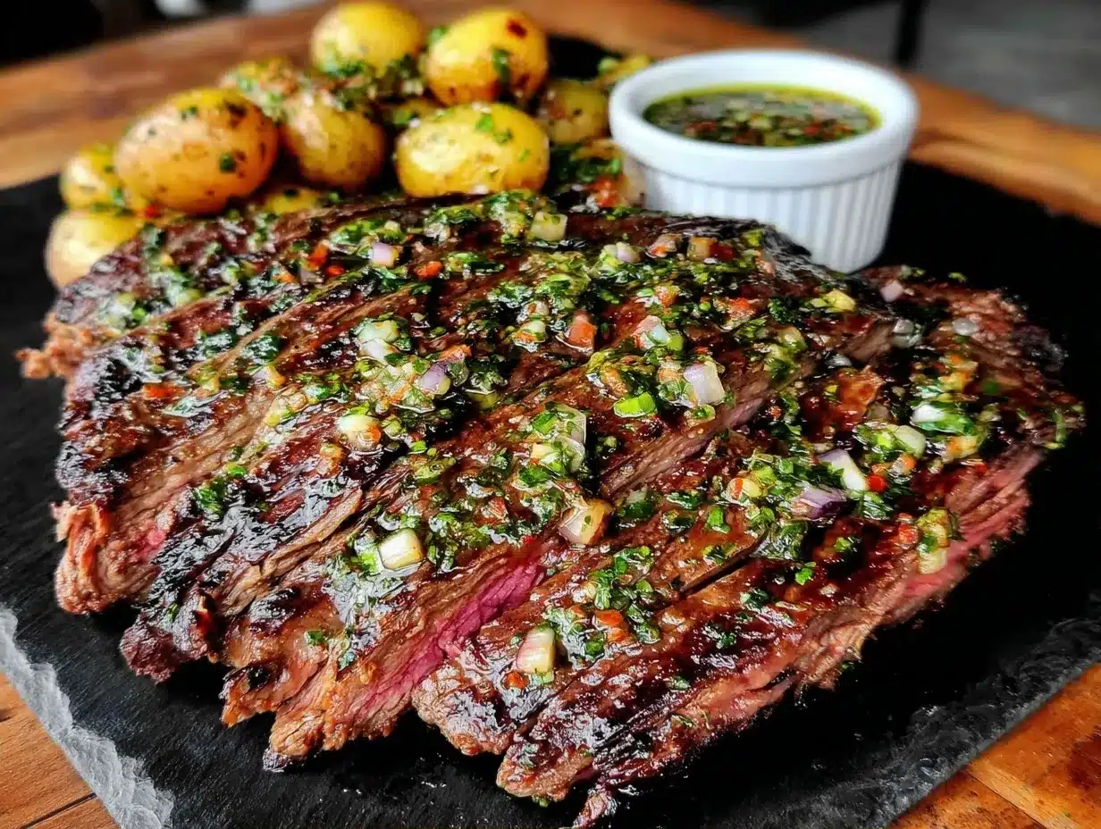 Grilled Flank Steak with Chimichurri: Easy Budget-Family Labor Day Meal 4 grilled flank steak with chimichurri preparation steps