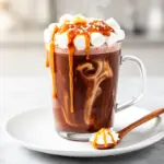 homemade salted caramel hot chocolate - featured image