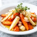 honey roasted garlic butter carrots and parsnips - featured image