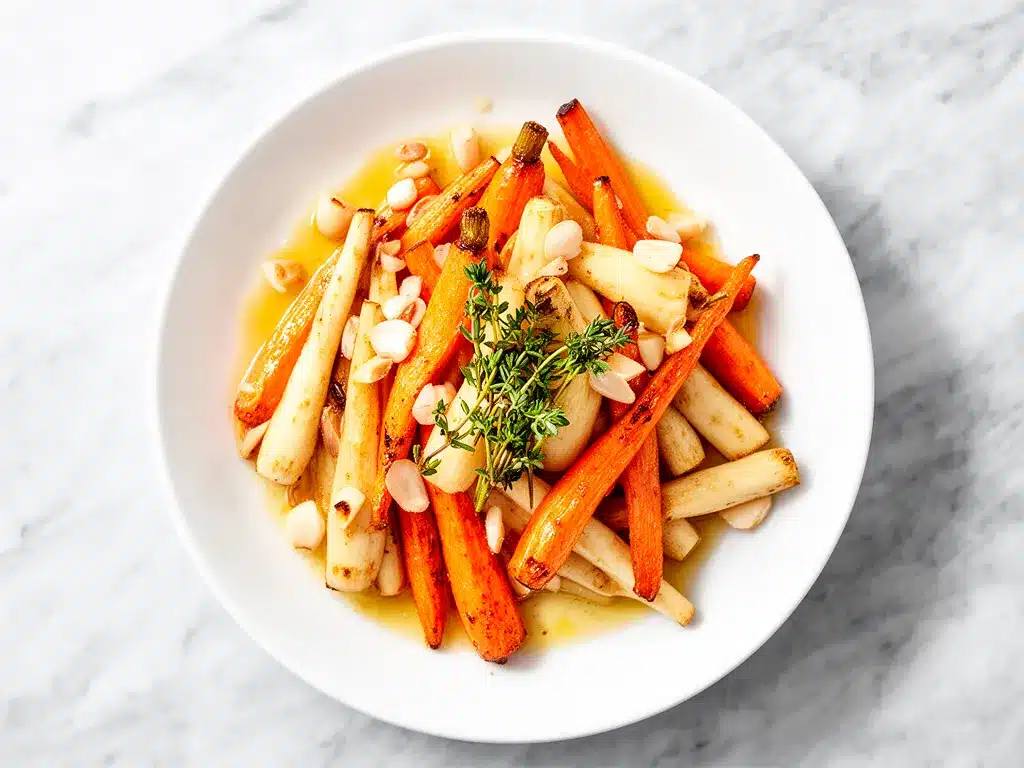 Honey Roasted Garlic Butter Carrots and Parsnips: Easy Side Dish 4 honey roasted garlic butter carrots and parsnips preparation steps