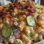 labor day loaded macaroni salad - featured image