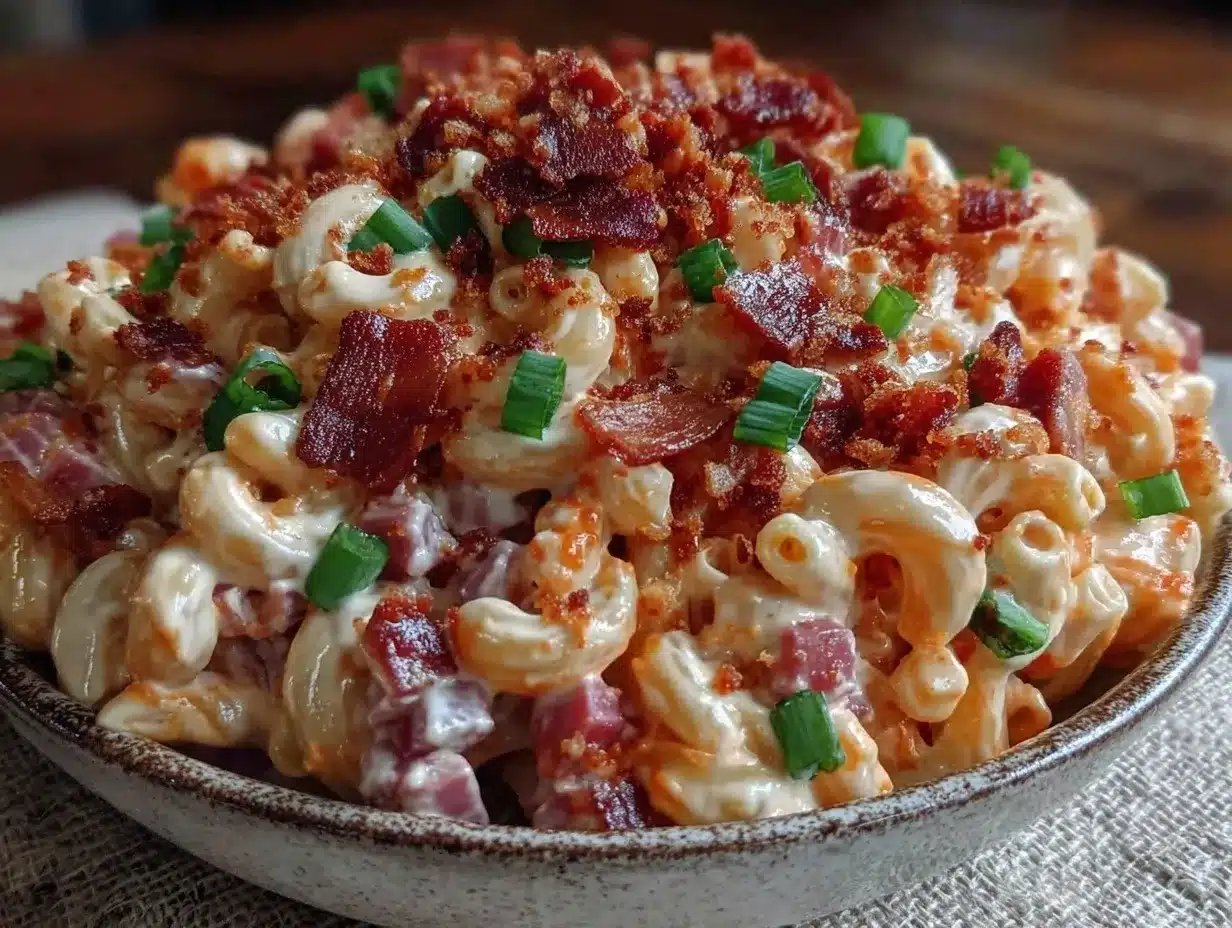 Labor Day Loaded Macaroni Salad with Ham and Sweet Pickles 4 labor day loaded macaroni salad preparation steps
