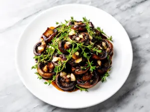 roasted balsamic garlic mushrooms - featured image