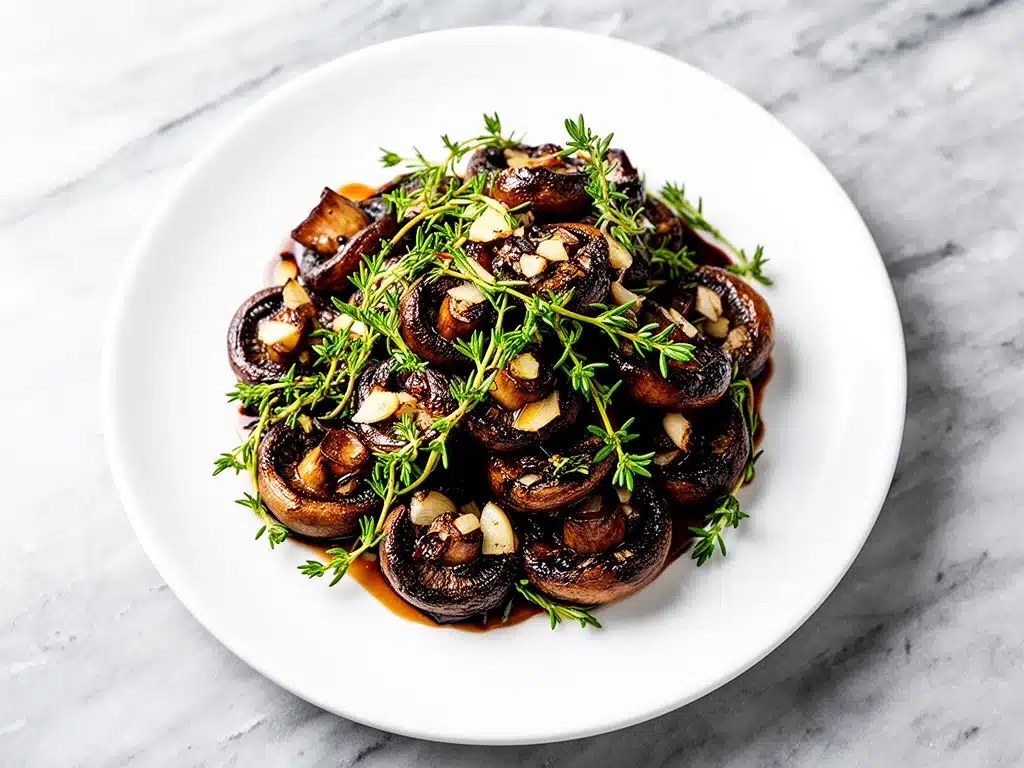 Home 2 roasted balsamic garlic mushrooms - featured image
