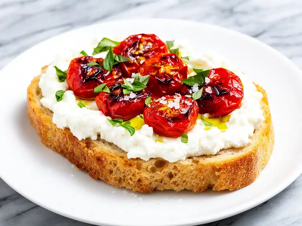 Home 1 roasted cherry tomato and whipped ricotta toast - featured image