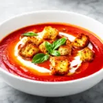 roasted red pepper and tomato soup - featured image