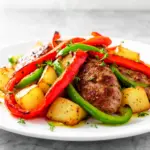 sheet pan sausage and peppers - featured image