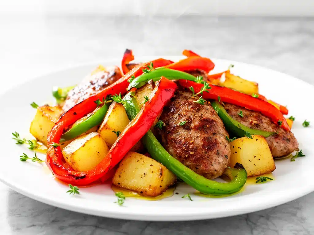 Home 4 sheet pan sausage and peppers - featured image