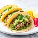slow cooker green chili pork verde tacos - featured image