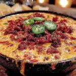 smoked queso dip with chorizo - featured image