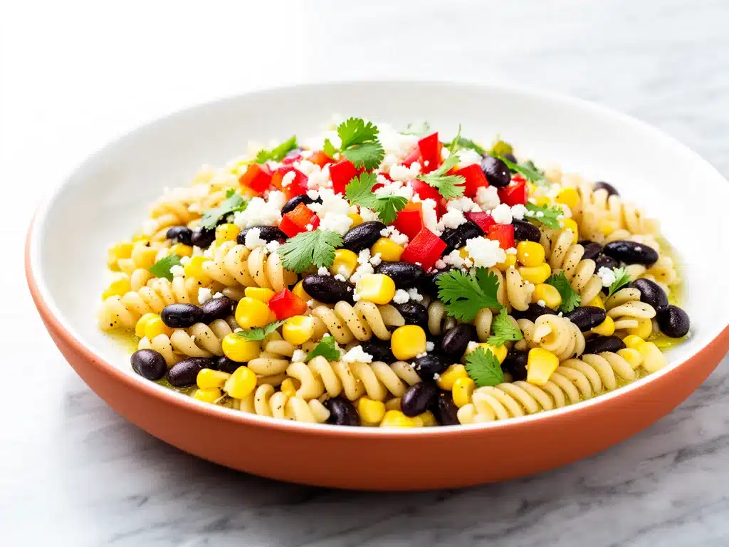 Home 1 Southwest corn and black bean pasta salad - featured image