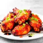 Sticky Honey Sriracha Chicken Wings - featured image