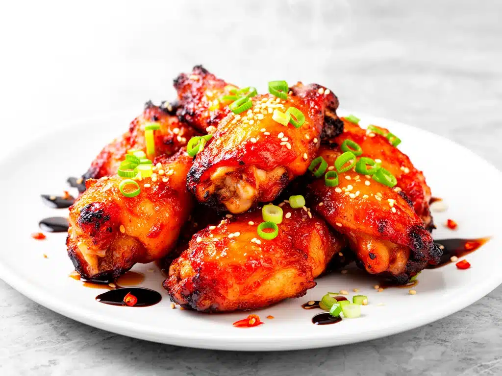 Home 3 Sticky Honey Sriracha Chicken Wings - featured image