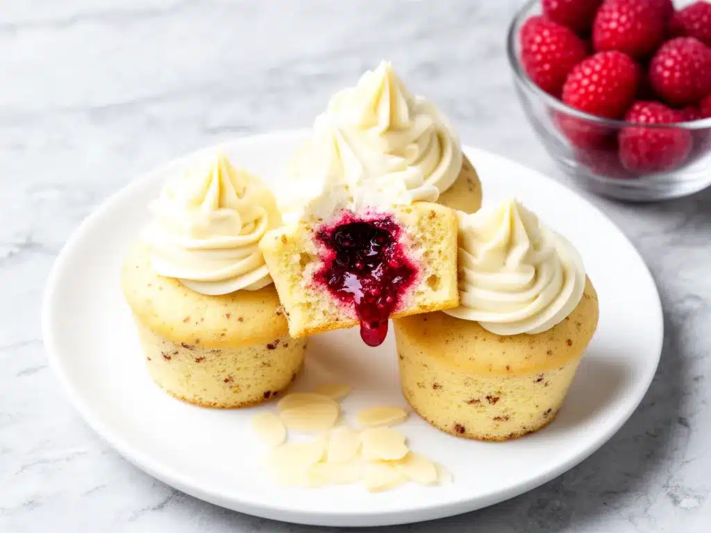 Vanilla Almond Cupcakes: Easy Raspberry Filling Recipe 4 vanilla almond cupcakes preparation steps