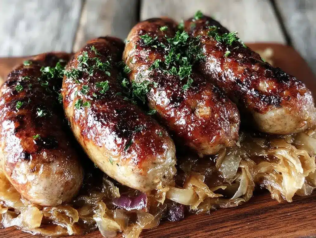 Home 3 beer braised bratwurst - featured image