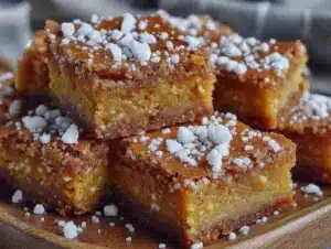 chewy brown sugar snickerdoodle cookie bars - featured image