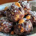 dairy-free no-bake chocolate peanut butter protein balls - featured image