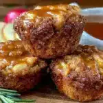 fall apple cider donut muffins - featured image